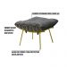 Kit 2 Puff Decorativo Sala de Estar Abel Pés Dourado Suede Cinza G41 - Gran Belo