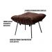 Kit 2 Puff Decorativo Sala de Estar Abel Pés Preto Suede Marrom G41 - Gran Belo