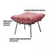Kit 2 Puff Decorativo Sala de Estar Abel Pés Preto Suede Rosa G41 - Gran Belo