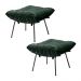 Kit 2 Puff Decorativo Sala de Estar Abel Pés Preto Suede Verde - Gran Belo