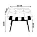 Kit 2 Puff Decorativo Sala de Estar Costela Base Preta Couro Bege - Gran Belo