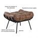 Kit 2 Puff Decorativo Sala de Estar Costela Base Preta Couro Mel G34 - Gran Belo