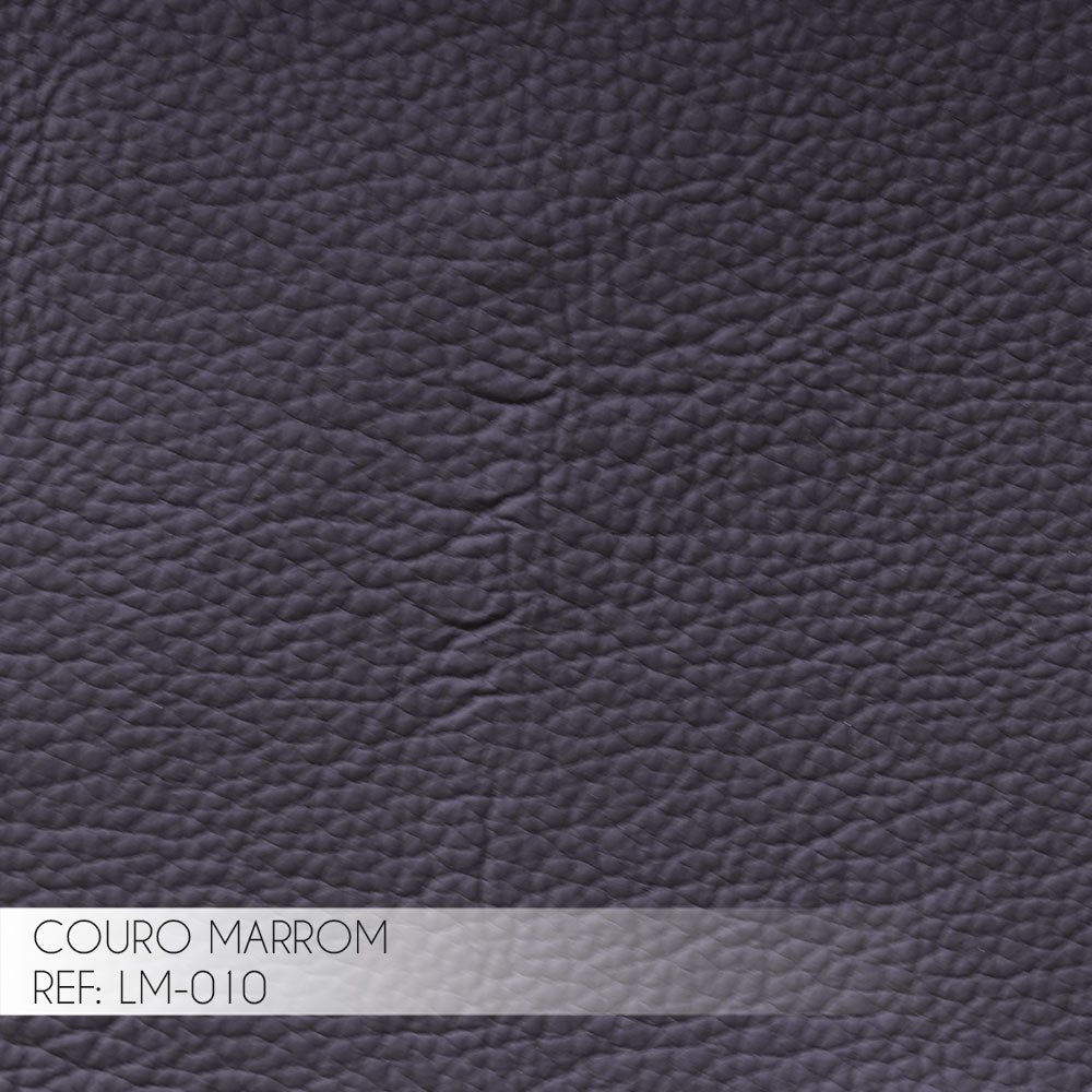 Kit 2 Puff Decorativo Sala de Estar Costela Couro Marrom G34 - Gran Belo
