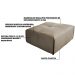 Kit 2 Puff Decorativo Sala de Estar Frances Confort Couro Avelã G72 - Gran Belo