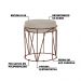 Kit 2 Puffs Decorativo Sala de Estar Base Bronze Chloe Suede Bege G41 - Gran Belo