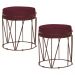 Kit 2 Puffs Decorativo Sala de Estar Base Bronze Chloe Suede Bordô G41 - Gran Belo