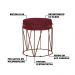 Kit 2 Puffs Decorativo Sala de Estar Base Bronze Chloe Suede Bordô G41 - Gran Belo
