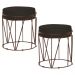 Kit 2 Puffs Decorativo Sala de Estar Base Bronze Chloe Suede Marrom G41 - Gran Belo