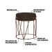 Kit 2 Puffs Decorativo Sala de Estar Base Bronze Chloe Suede Marrom G41 - Gran Belo