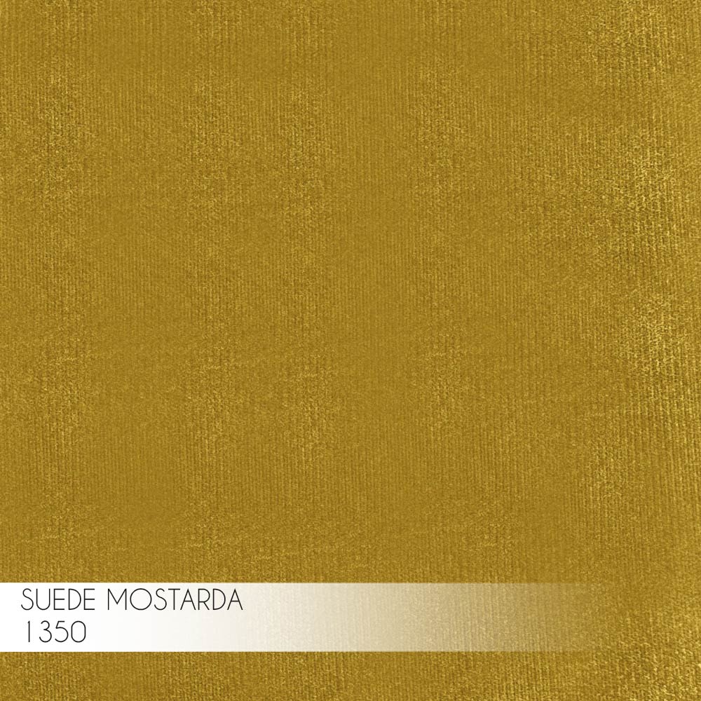 Kit 2 Puffs Decorativo Sala de Estar Base Bronze Chloe Suede Mostarda G41 - Gran Belo