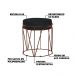 Kit 2 Puffs Decorativo Sala de Estar Base Bronze Chloe Suede Preto G41 - Gran Belo