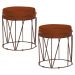 Kit 2 Puffs Decorativo Sala de Estar Base Bronze Chloe Suede Telha G41 - Gran Belo