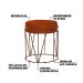 Kit 2 Puffs Decorativo Sala de Estar Base Bronze Chloe Suede Telha G41 - Gran Belo