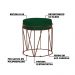 Kit 2 Puffs Decorativo Sala de Estar Base Bronze Chloe Suede Verde G41 - Gran Belo