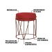 Kit 2 Puffs Decorativo Sala de Estar Base Bronze Chloe Suede Vermelho G41 - Gran Belo