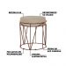 Kit 2 Puffs Decorativo Sala de Estar Base Bronze Chloe Veludo Bege G41 - Gran Belo