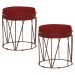 Kit 2 Puffs Decorativo Sala de Estar Base Bronze Chloe Veludo Vermelho G41 - Gran Belo