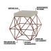Kit 2 Puffs Decorativo Sala de Estar Base Bronze Trixie Suede Bege G41 - Gran Belo
