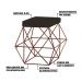 Kit 2 Puffs Decorativo Sala de Estar Base Bronze Trixie Suede Marrom G41 - Gran Belo