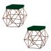 Kit 2 Puffs Decorativo Sala de Estar Base Bronze Trixie Suede Verde G41 - Gran Belo