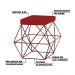 Kit 2 Puffs Decorativo Sala de Estar Base Bronze Trixie Suede Vermelho G41 - Gran Belo