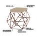 Kit 2 Puffs Decorativo Sala de Estar Base Bronze Trixie Veludo Bege G41 - Gran Belo