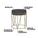 Kit 2 Puffs Decorativo Sala de Estar Base Gold Chloe Suede Cinza G41 - Gran Belo
