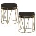 Kit 2 Puffs Decorativo Sala de Estar Base Gold Chloe Suede Marrom G41 - Gran Belo