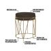 Kit 2 Puffs Decorativo Sala de Estar Base Gold Chloe Suede Marrom G41 - Gran Belo