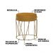 Kit 2 Puffs Decorativo Sala de Estar Base Gold Chloe Suede Mostarda G41 - Gran Belo