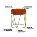 Kit 2 Puffs Decorativo Sala de Estar Base Gold Chloe Suede Telha G41 - Gran Belo