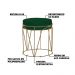 Kit 2 Puffs Decorativo Sala de Estar Base Gold Chloe Suede Verde G41 - Gran Belo