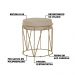 Kit 2 Puffs Decorativo Sala de Estar Base Gold Chloe Veludo Bege G41 - Gran Belo