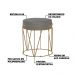 Kit 2 Puffs Decorativo Sala de Estar Base Gold Chloe Veludo Cinza - Gran Belo