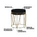 Kit 2 Puffs Decorativo Sala de Estar Base Gold Chloe Veludo Preto - Gran Belo