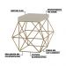 Kit 2 Puffs Decorativo Sala de Estar Base Gold Trixie Suede Bege G41 - Gran Belo