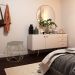Kit 2 Puffs Decorativo Sala de Estar Base Gold Trixie Suede Cappuccino G41 - Gran Belo