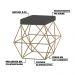 Kit 2 Puffs Decorativo Sala de Estar Base Gold Trixie Suede Cinza G41 - Gran Belo