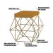 Kit 2 Puffs Decorativo Sala de Estar Base Gold Trixie Suede Mostarda G41 - Gran Belo