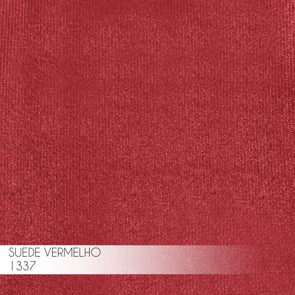 Kit 2 Puffs Decorativo Sala de Estar Base Gold Trixie Suede Vermelho G41 - Gran Belo