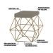 Kit 2 Puffs Decorativo Sala de Estar Base Gold Trixie Veludo Cinza G41 - Gran Belo