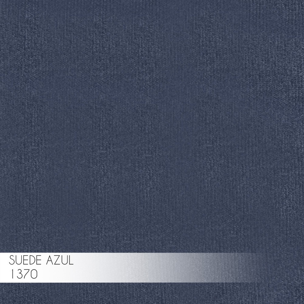 Kit 2 Puffs Decorativo Sala de Estar Base Preto Chloe Suede Azul Marinho G41 - Gran Belo
