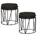 Kit 2 Puffs Decorativo Sala de Estar Base Preto Chloe Suede Marrom G41 - Gran Belo