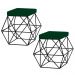 Kit 2 Puffs Decorativo Sala de Estar Base Preto Trixie Suede Verde G41 - Gran Belo