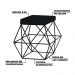 Kit 2 Puffs Decorativo Sala de Estar Base Preto Trixie Veludo Preto - Gran Belo