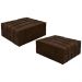 Kit 2 Puffs Decorativo Sala de Estar Frances Trio Couro Marrom G72 - Gran Belo