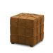 Kit 2 Puffs Decorativos Augusto 43cm Sala de Estar Couro Caramelo Manchado G88 - Gran Belo