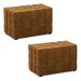 Kit 2 Puffs Decorativos Augusto 70cm Sala de Estar Couro Caramelo Manchado G88 - Gran Belo