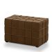 Kit 2 Puffs Decorativos Augusto 70cm Sala de Estar Couro Marrom Claro Manchado G88 - Gran Belo