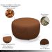 Kit 2 Puffs Decorativos Mariele Sala de Estar Pés em Madeira Couro Conhaque G88 - Gran Belo